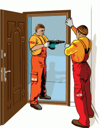 Installation de la porte d'entrée