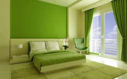 chambre aux murs peints