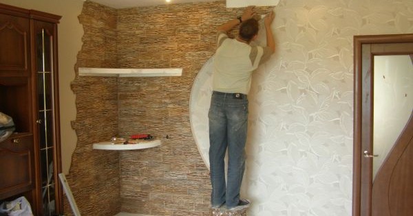 Décoration murale avec pierre artificielle décorative