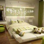 rideaux verts dans la chambre