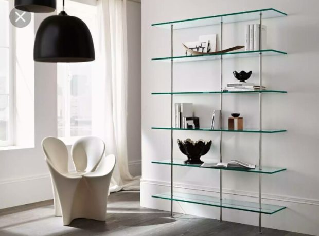 étagère en verre