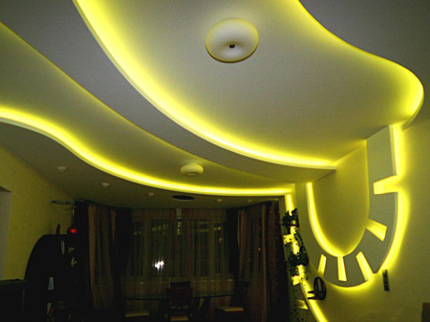 Bande LED à l'intérieur: 45 idées d'utilisation + photo