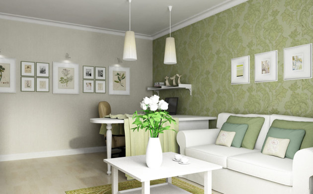 Quel papier peint choisir pour le salon: vue, couleur, motif, style